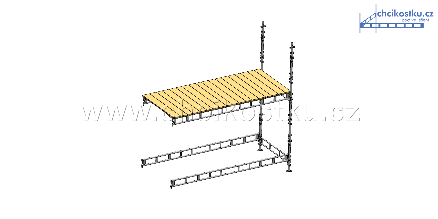 rozšíření 1 pole 3,0x1,2x3,0 s podlážkami