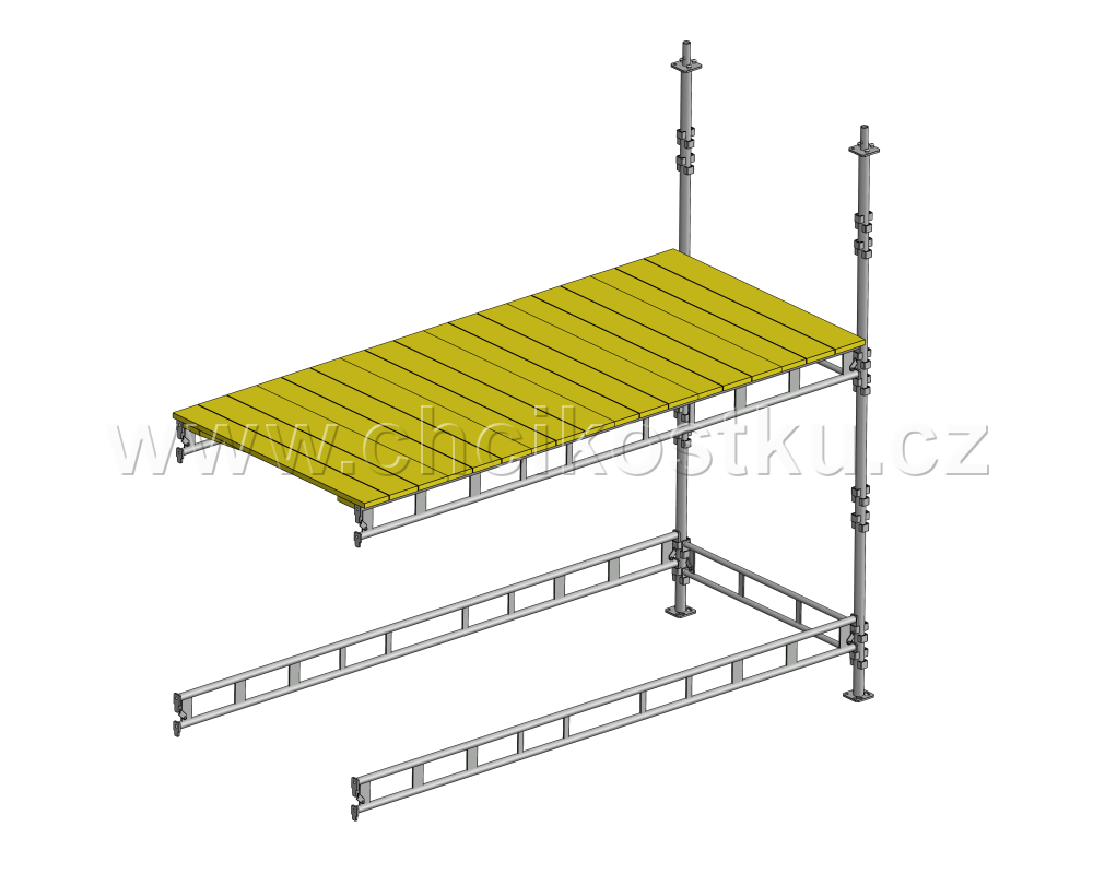 rozšíření 1 pole 2,72x1,2x3,0 s podlážkami