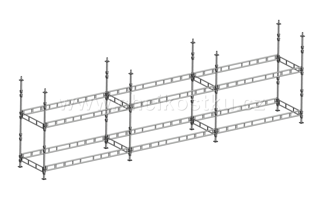 sestava lešení 2,72x9m / 24,5m2 - čtvercová patka