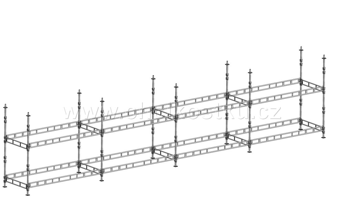 sestava lešení 2,72x12m / 32,6m2 - čtvercová patka