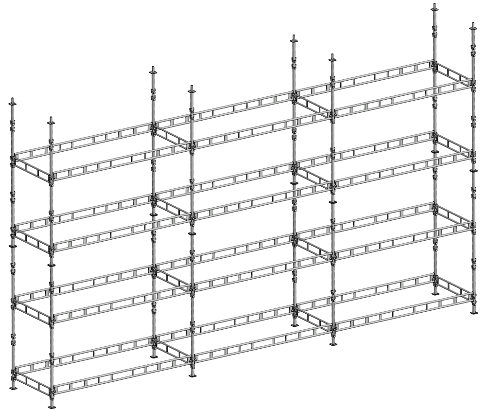 sestava lešení 5,44x9m / 49,0m2 - čtvercová patka
