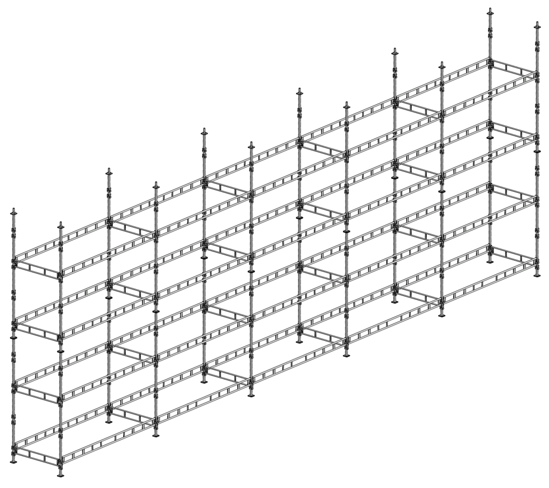 sestava lešení 5,44x15m / 81,6m2 - čtvercová patka