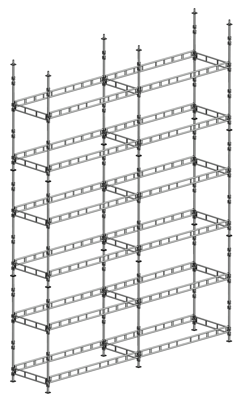 sestava lešení 8,16x6m / 49,0m2 - čtvercová patka