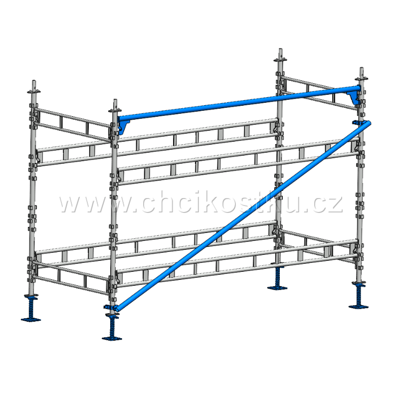kompletní kostka lešení 2,0x1,2x3,0 bez podlážek
