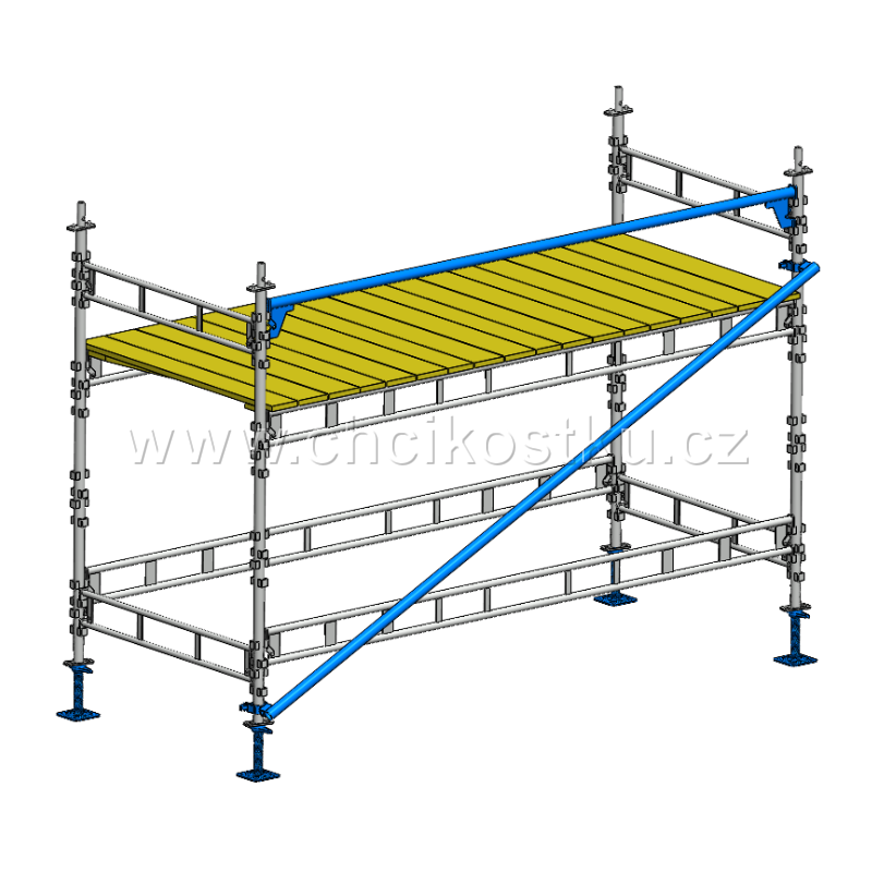 kompletní kostka lešení 2,0x1,2x3,0 s podlážkami