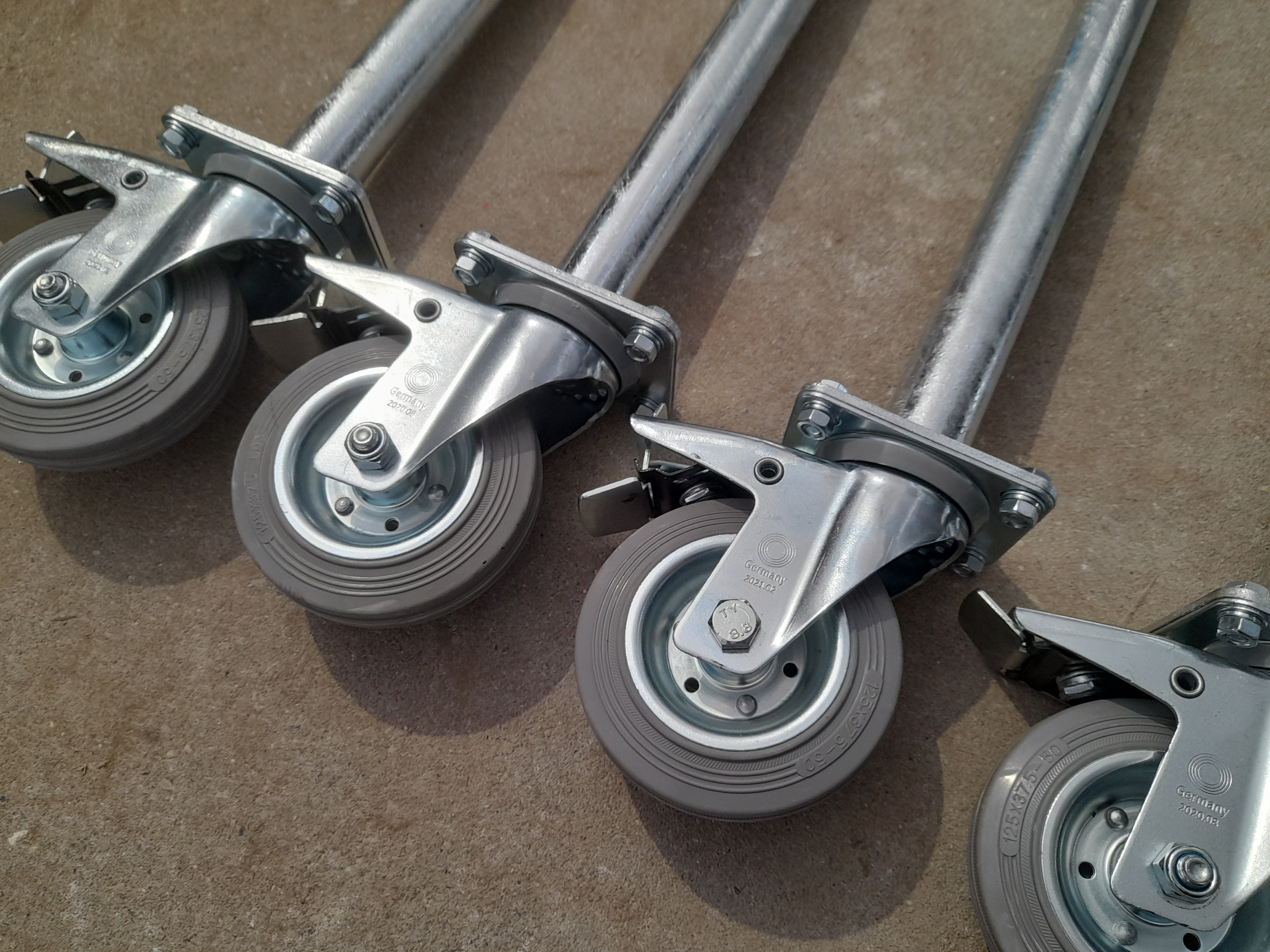 kolečka k lešení sada 4ks - 125mm - 650kg