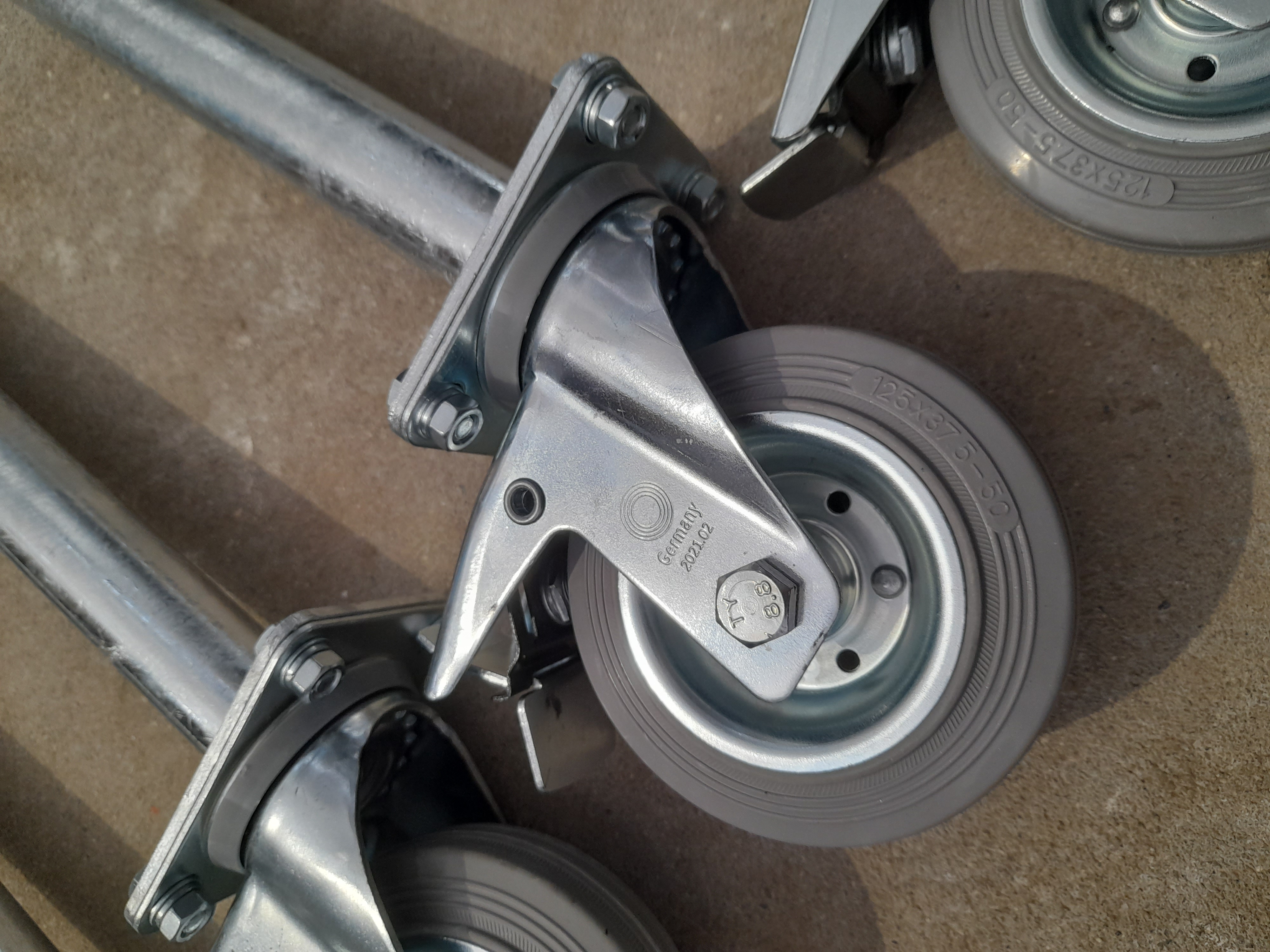 kolečka k lešení sada 4ks - 125mm - 650kg