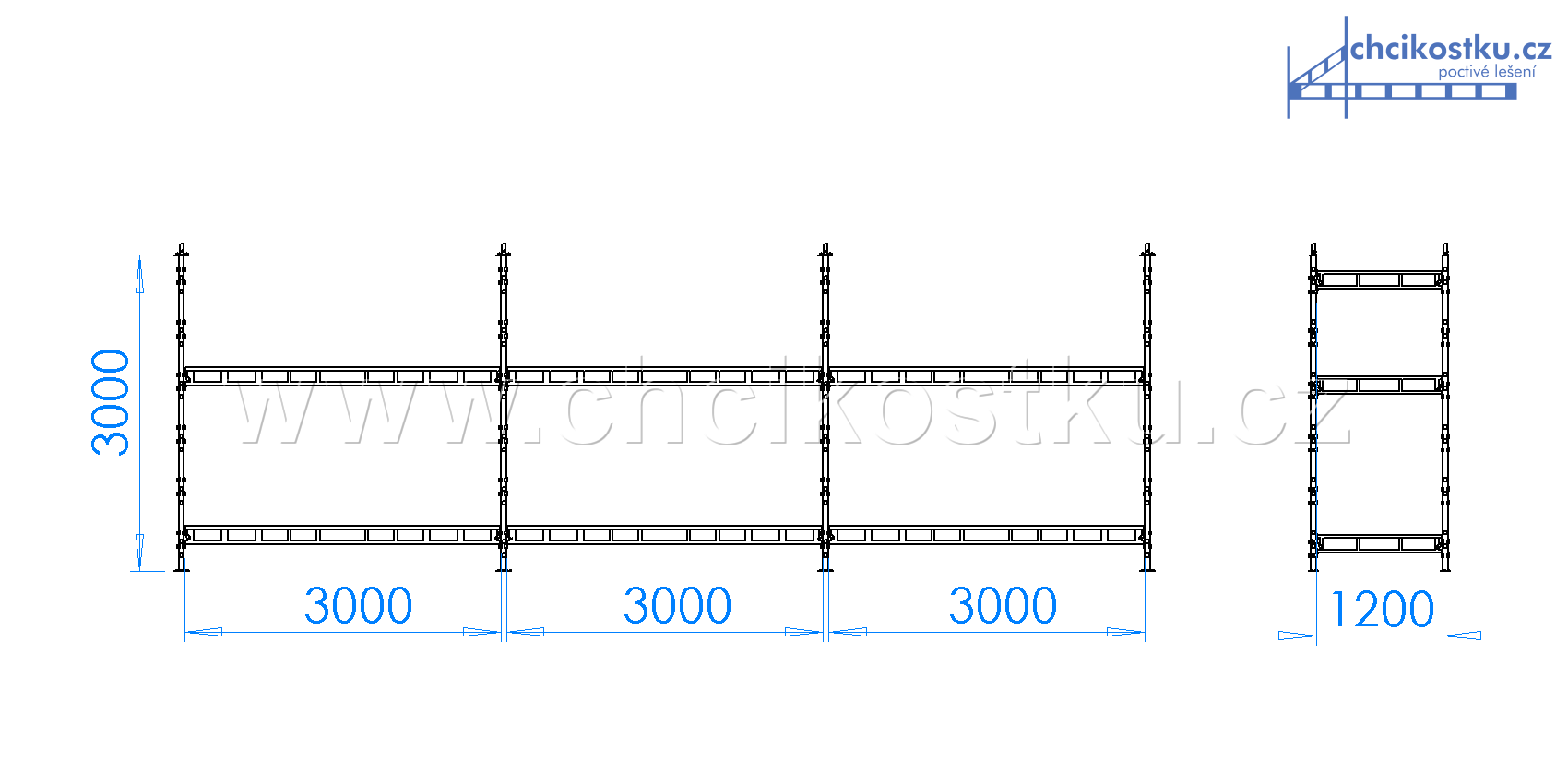 sestava 3x9m / 27m2