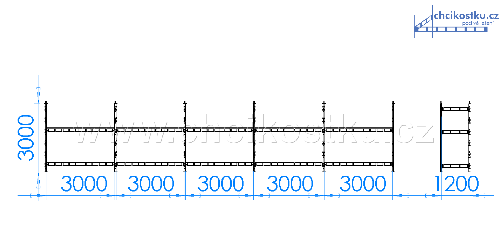 sestava 3x15m / 45m2