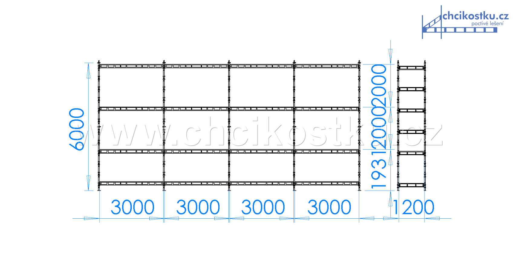 sestava 6x12m / 72m2
