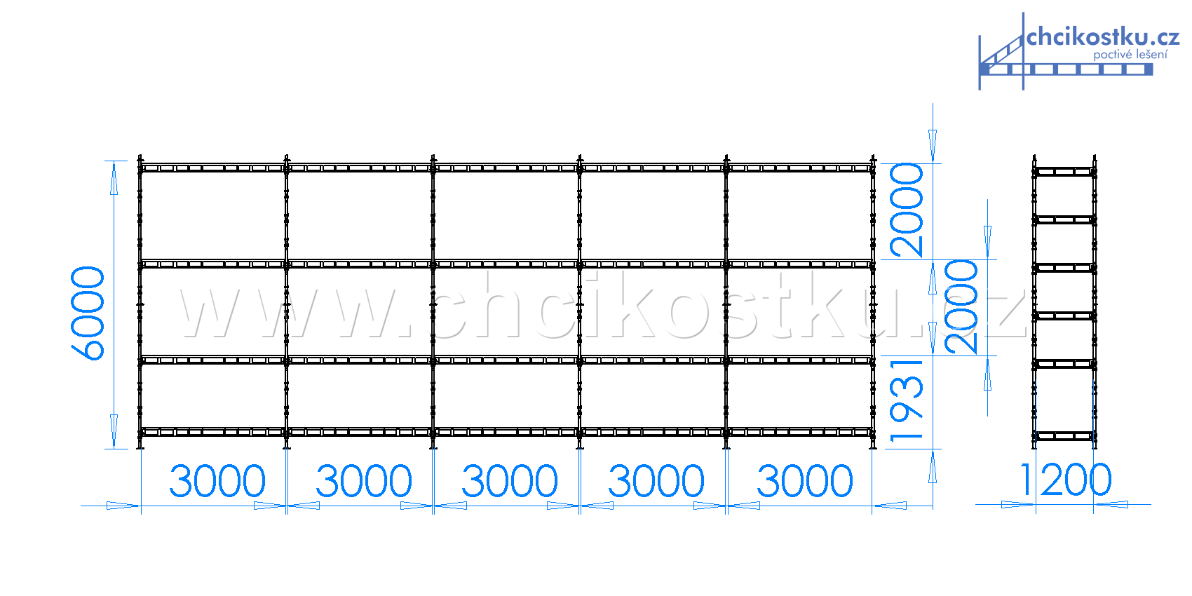 sestava 6x15m / 90m2