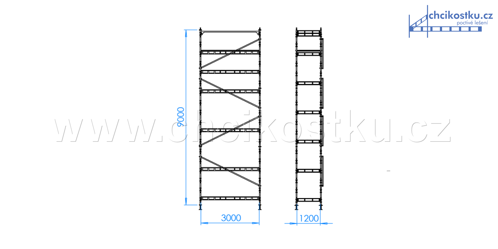 sestava 9x3m / 27m2