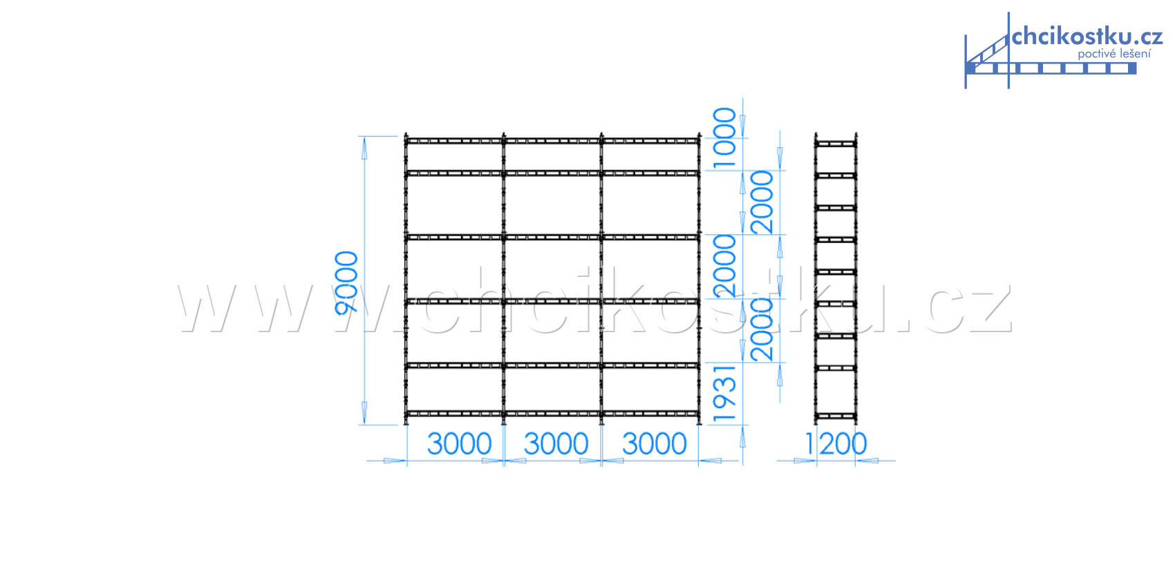 sestava 9x9m / 81m2