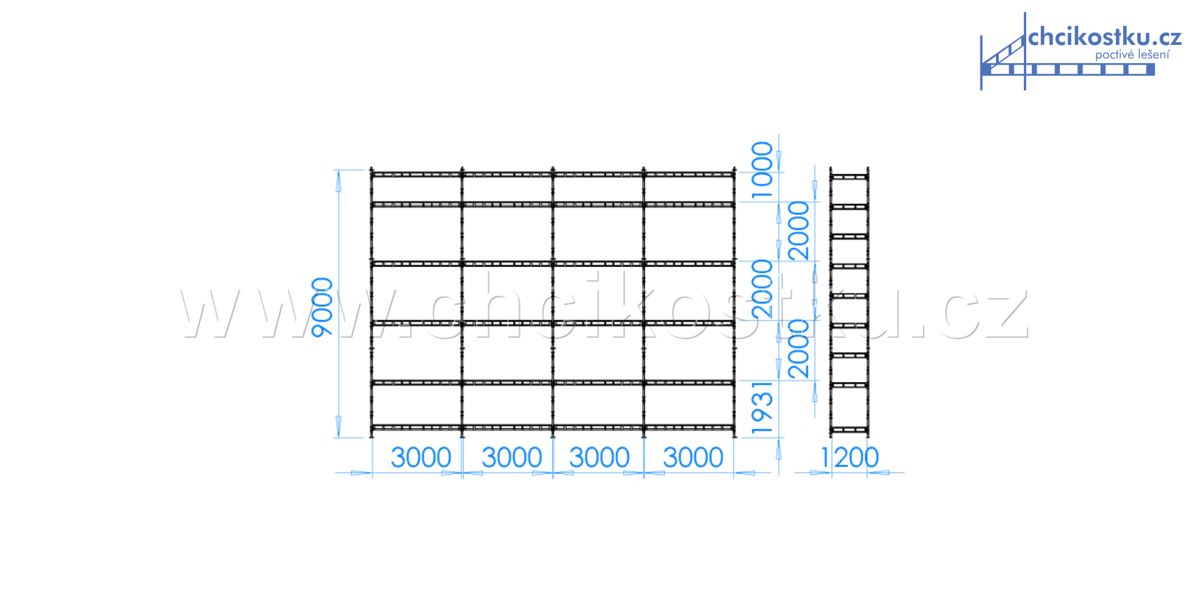 sestava 9x12m / 108m2