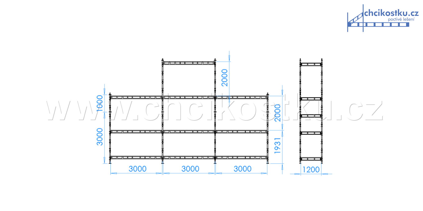 sestava 6x9m do štítu / 42m2