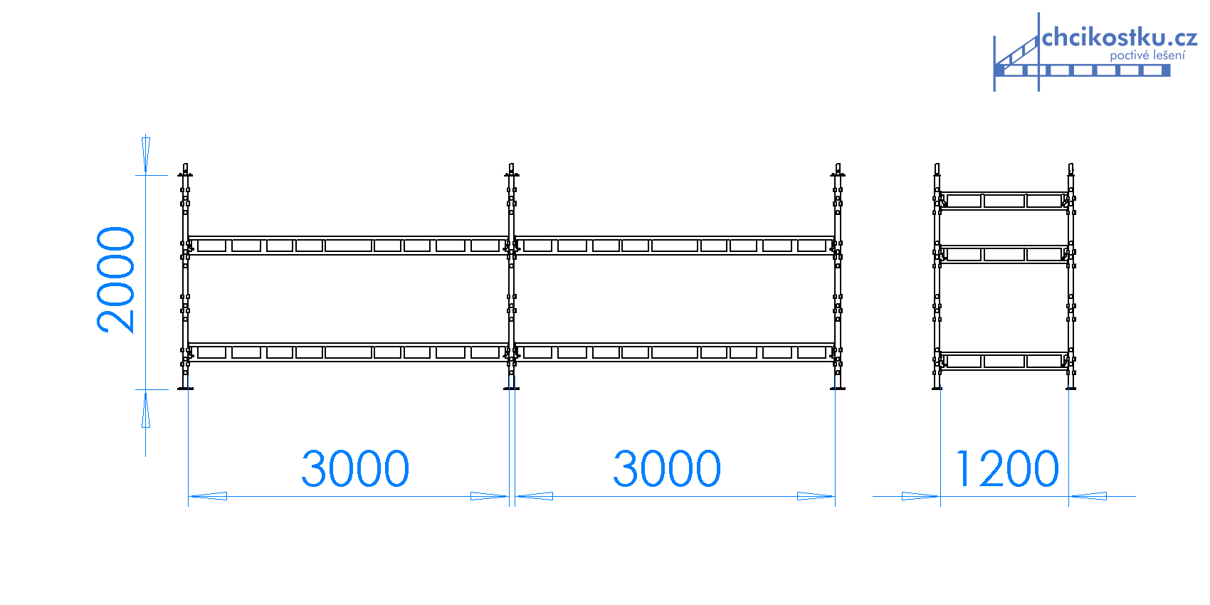 sestava 2x6m / 12m2