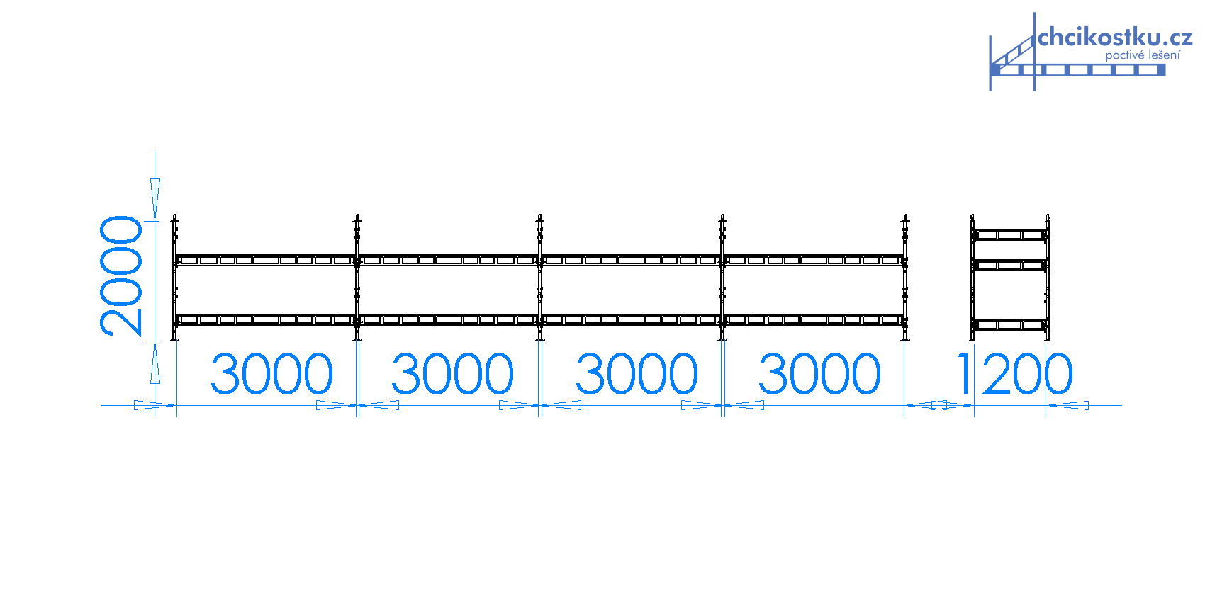 sestava 2x12m / 24m2