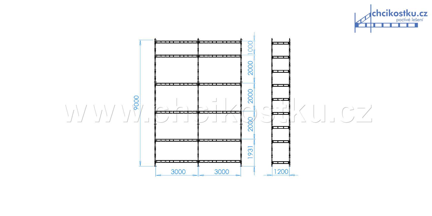 sestava 9x6m / 54m2